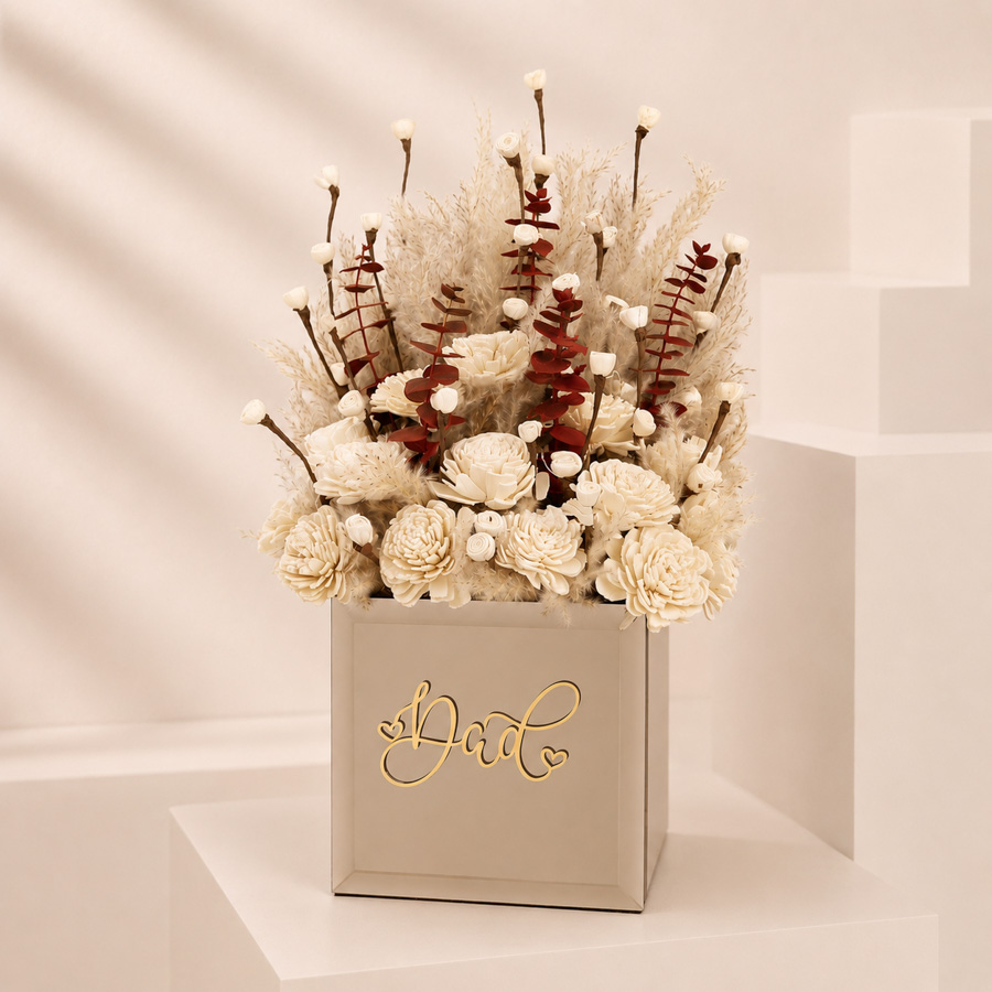  DAD MIRROR CUBE DRIED FLOWER